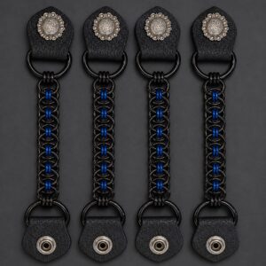 Silver Concho Vest Extenders (4 Decorative Snaps), full set of 4