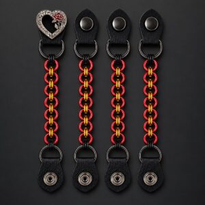 Heart and Rose Vest Extenders (1 Decorative Snap), full set of 4
