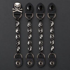 Skull and Crossbones Vest Extenders (1 Decorative Snap), full set of 4