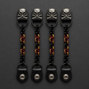 Skull and Crossbones Vest Extenders (4 Decorative Snaps), full set of 4